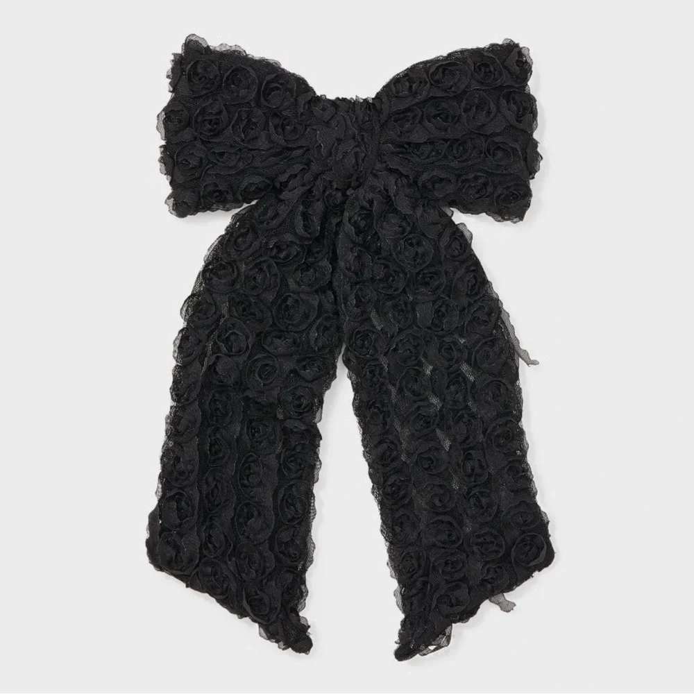 Lace Bow Hair Barrette Clip - Wild Fable™ Black: Fashion Hair Accessory.